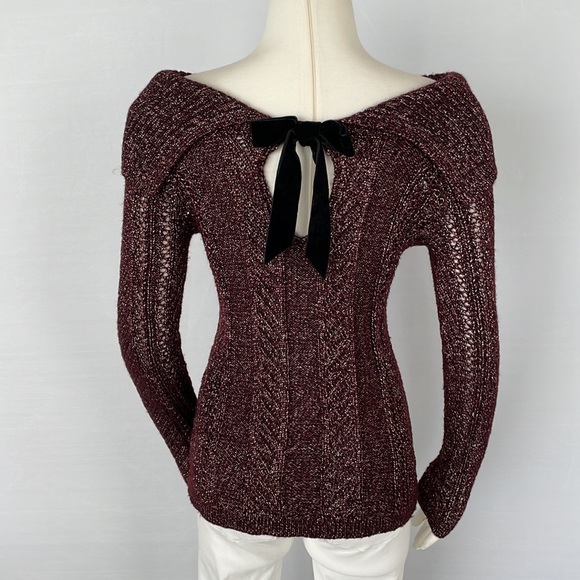 WHBM At The Shoulder Bow Back Sweater XS - Picture 13 of 16